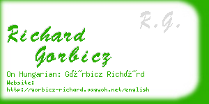 richard gorbicz business card